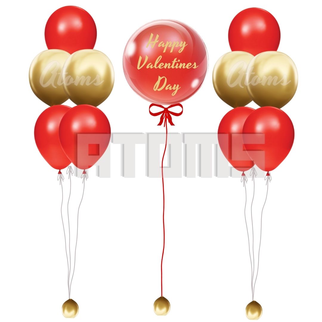 Valentines Customised Helium Balloon Bunch