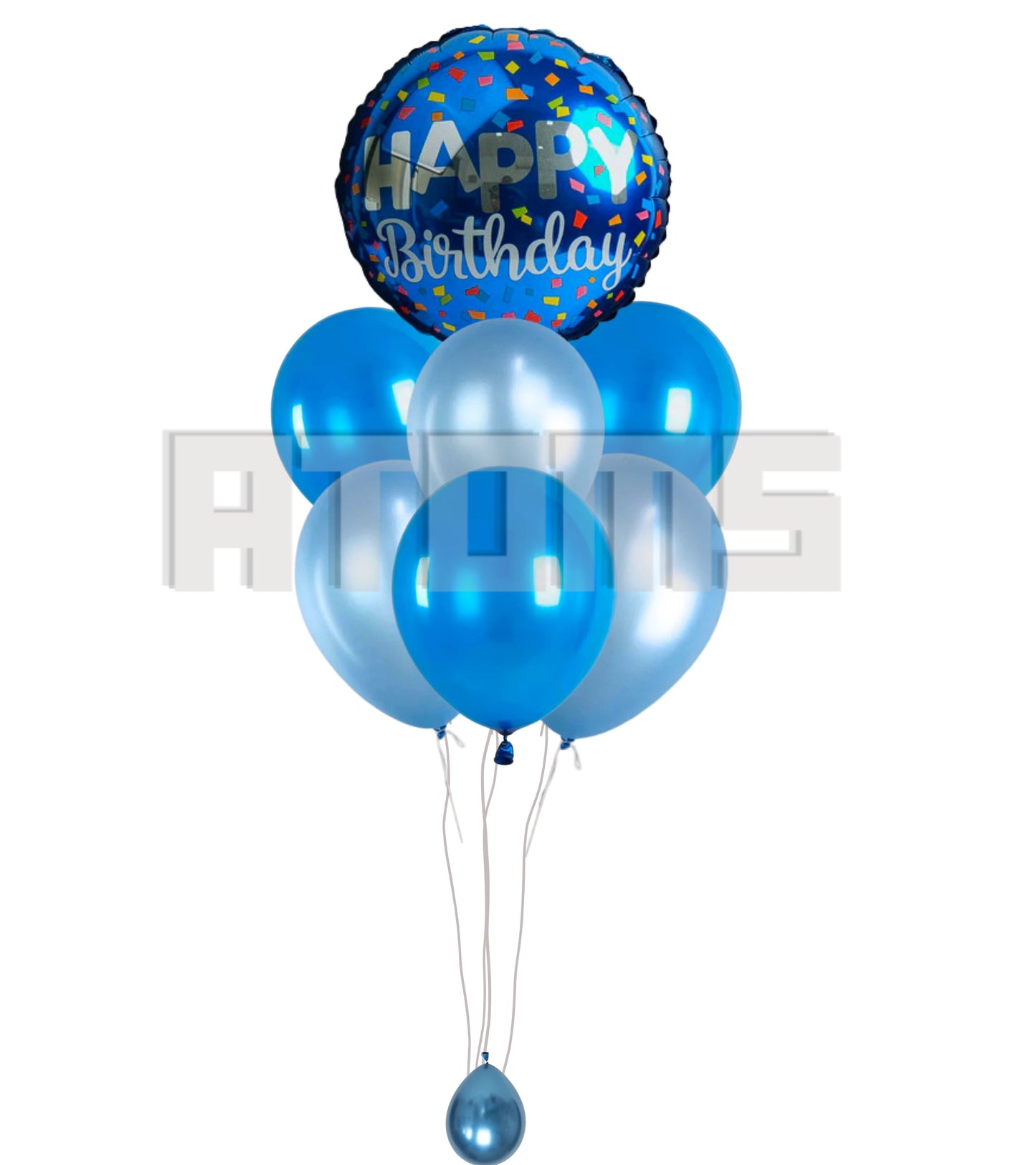 مجموعة بالونات الهيليوم الزرقاء