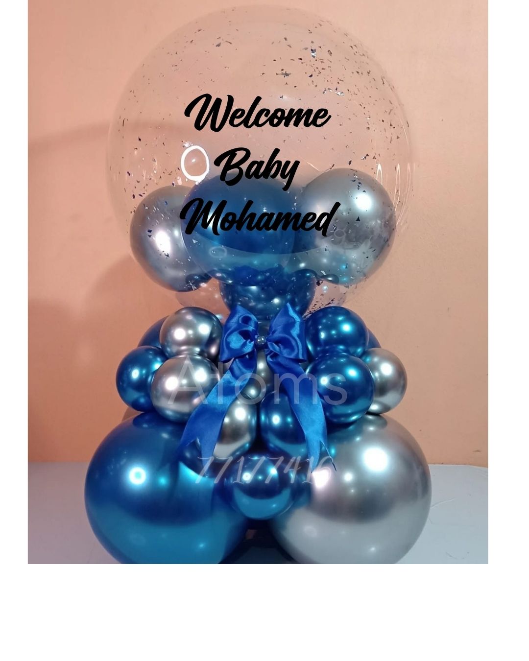 Blue & Silver Balloon Bunch