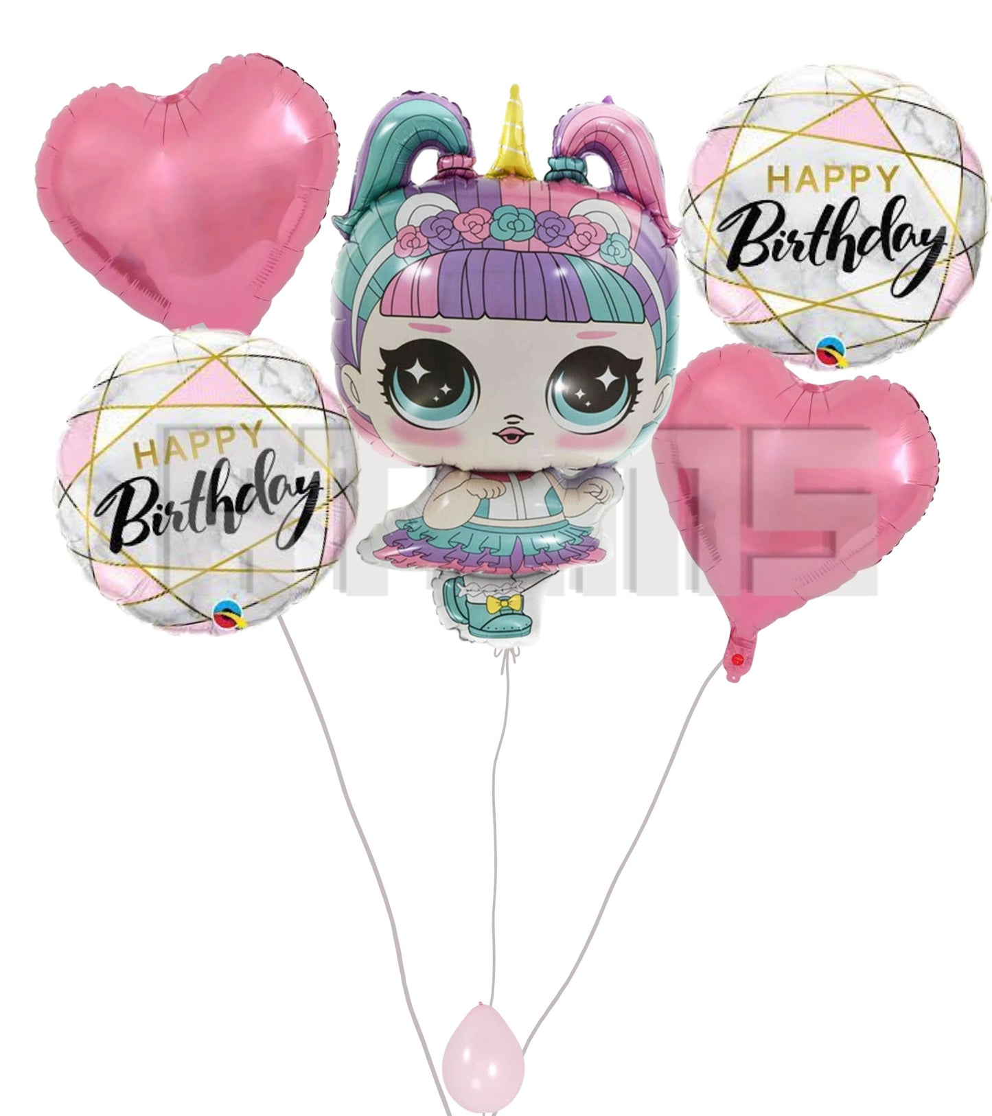 مجموعة بالونات هيليوم لعيد ميلاد الفتاة