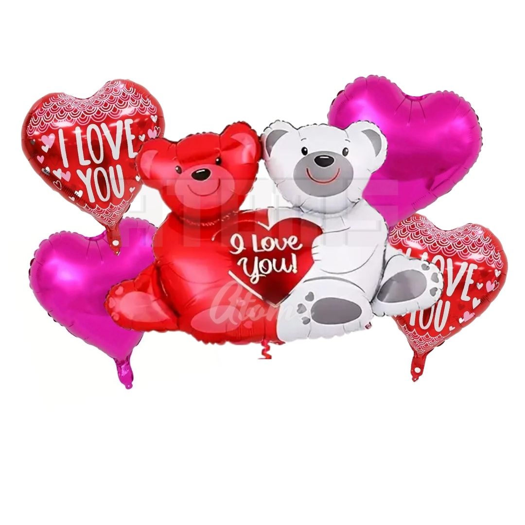 مجموعة بالونات هيليوم عيد الحب