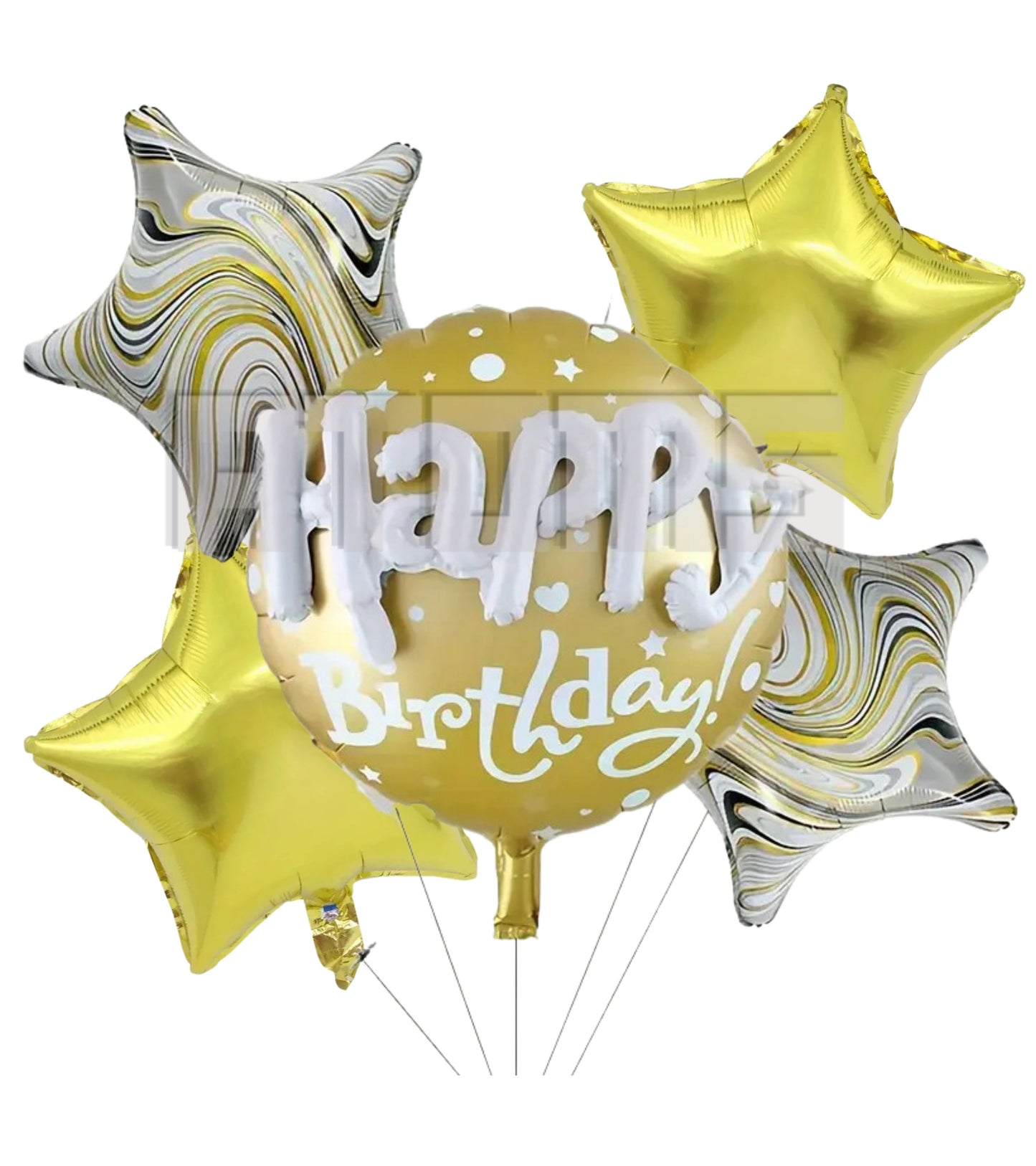 مجموعة بالونات الهيليوم الذهبية