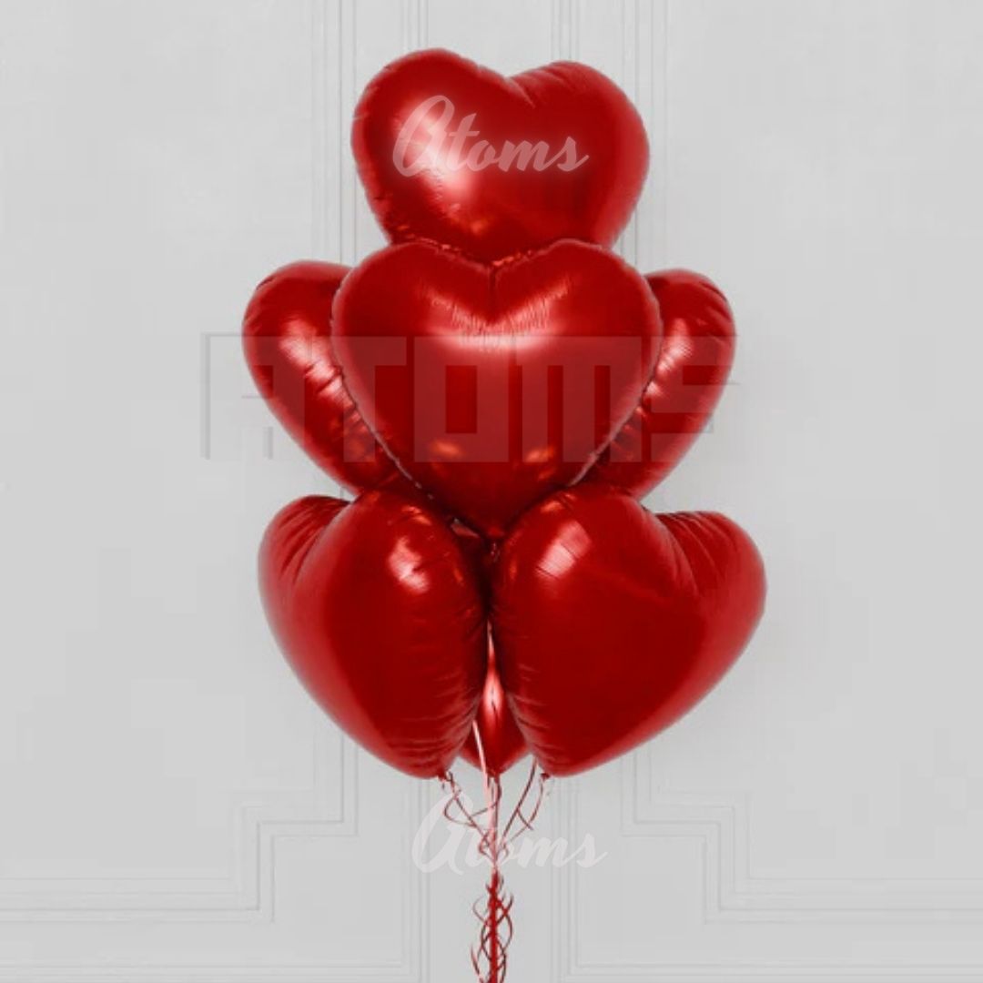مجموعة بالونات قلوب عيد الحب الحمراء