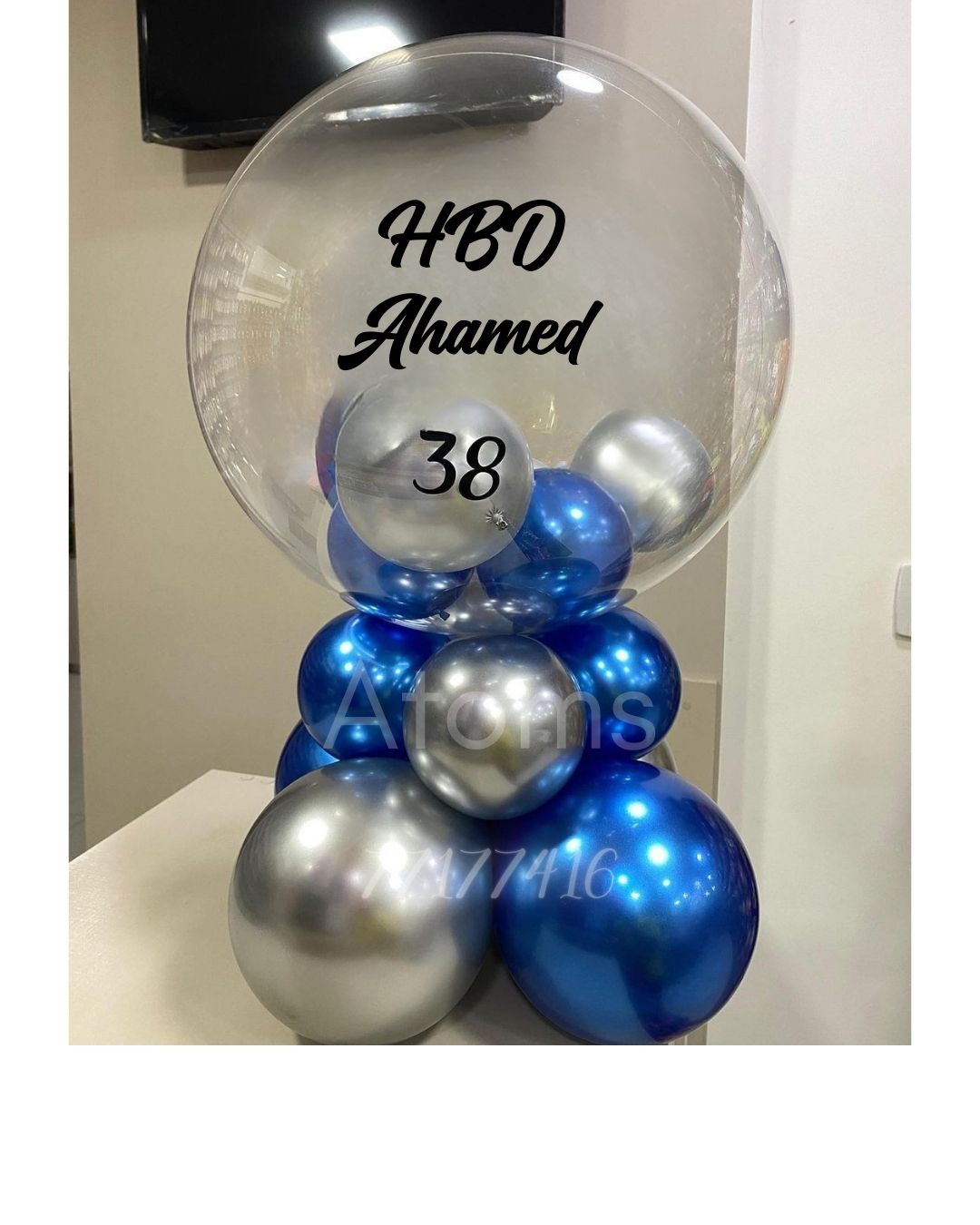 Blue & Silver Balloon Bunch