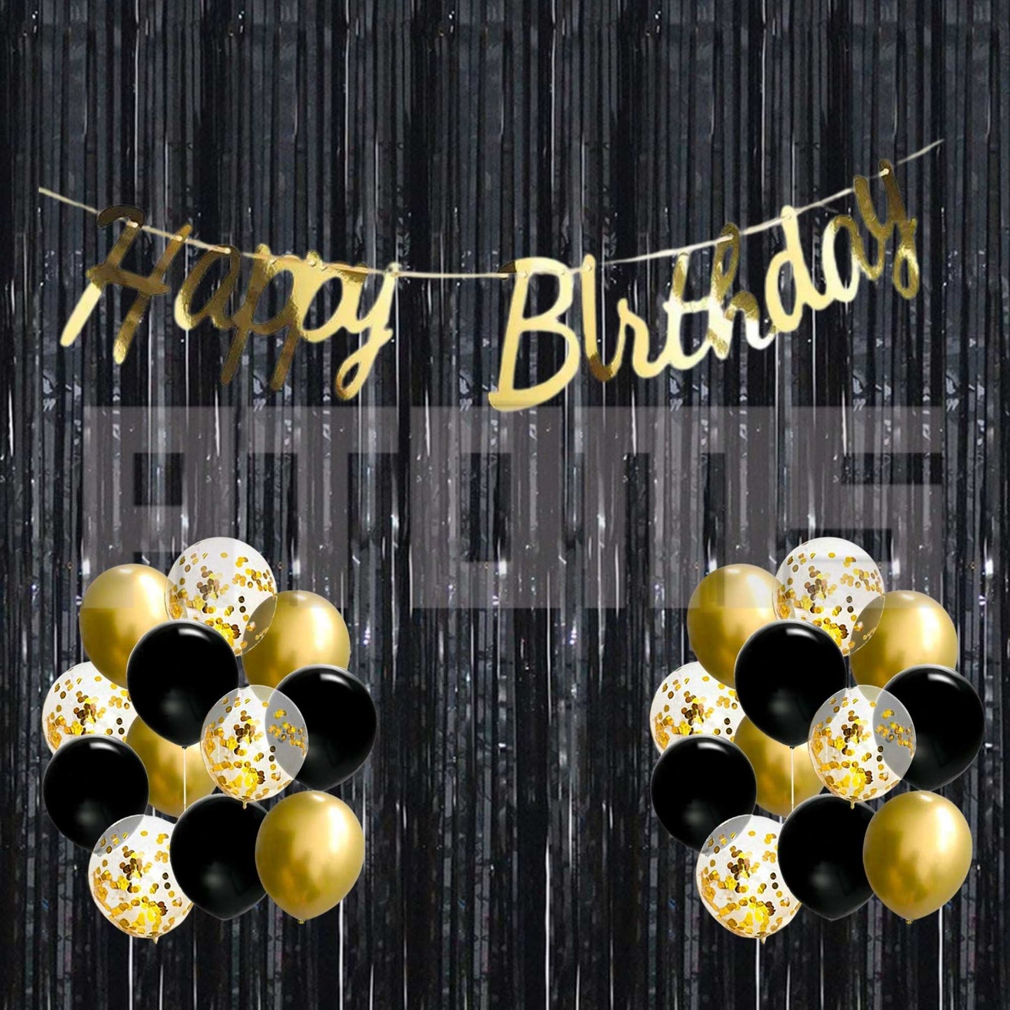Gold & Black Birthday Set