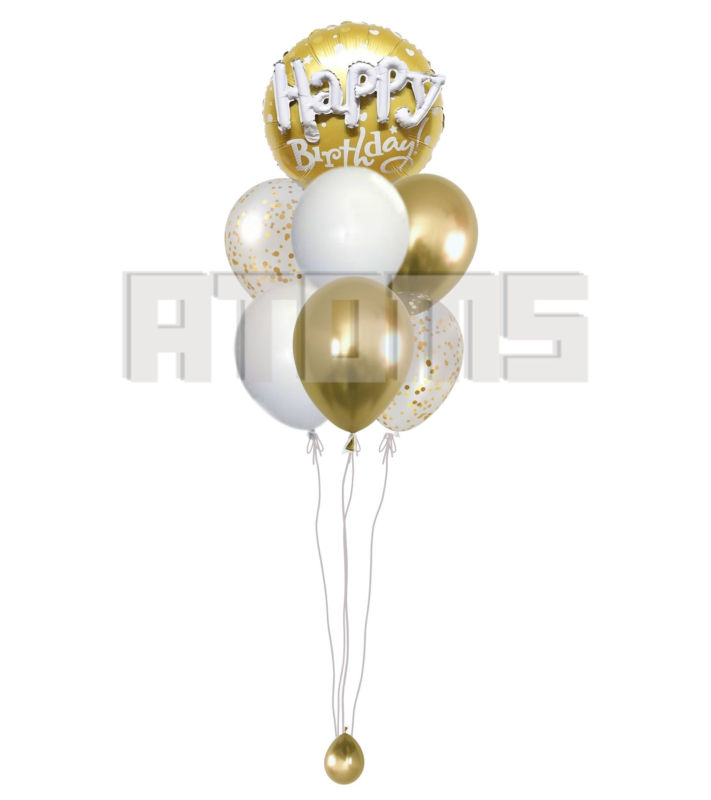 Gold Helium Balloon Bunch