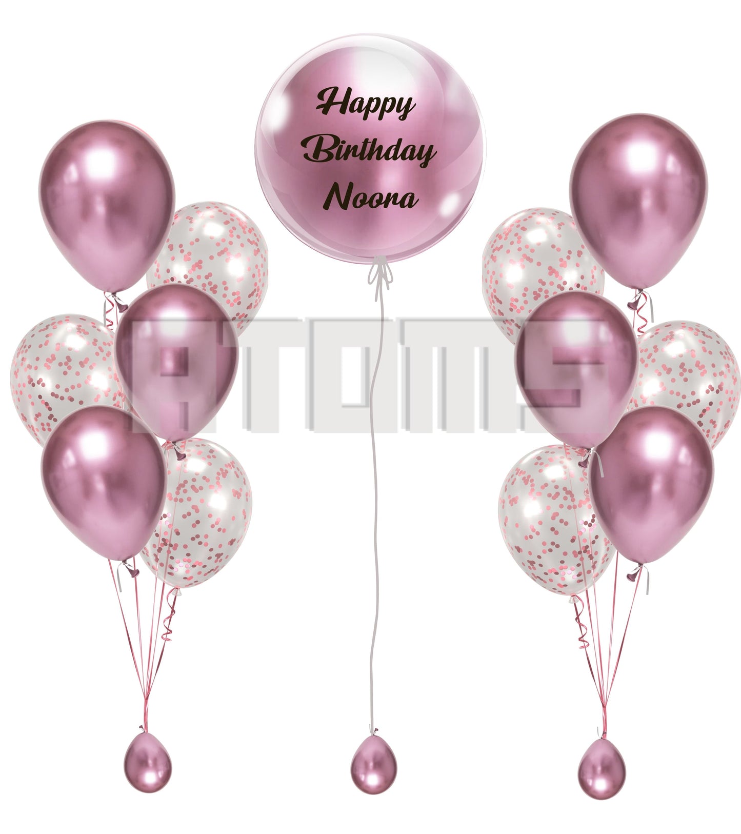 باقات بالونات الهيليوم الوردية