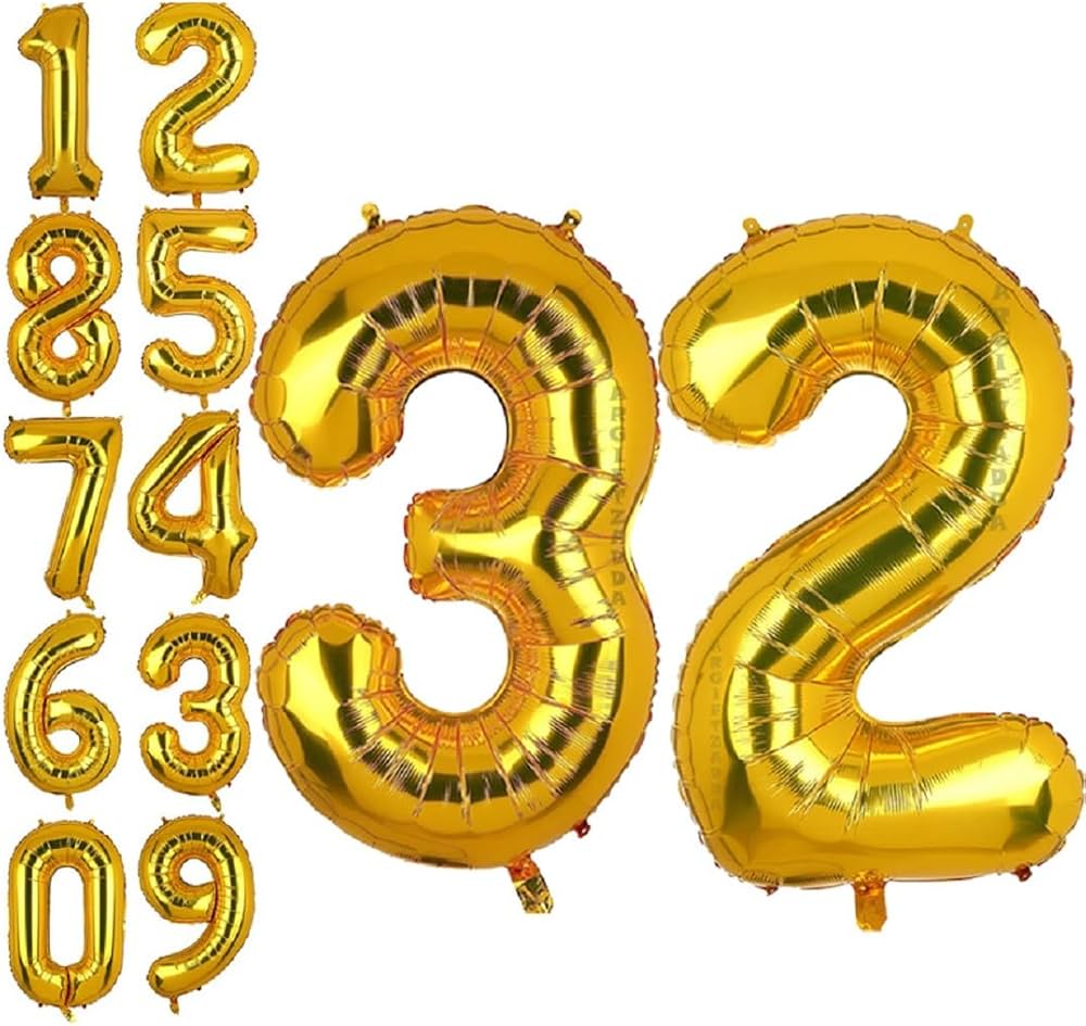 بالون رقمي ذهبي مقاس 32 بوصة