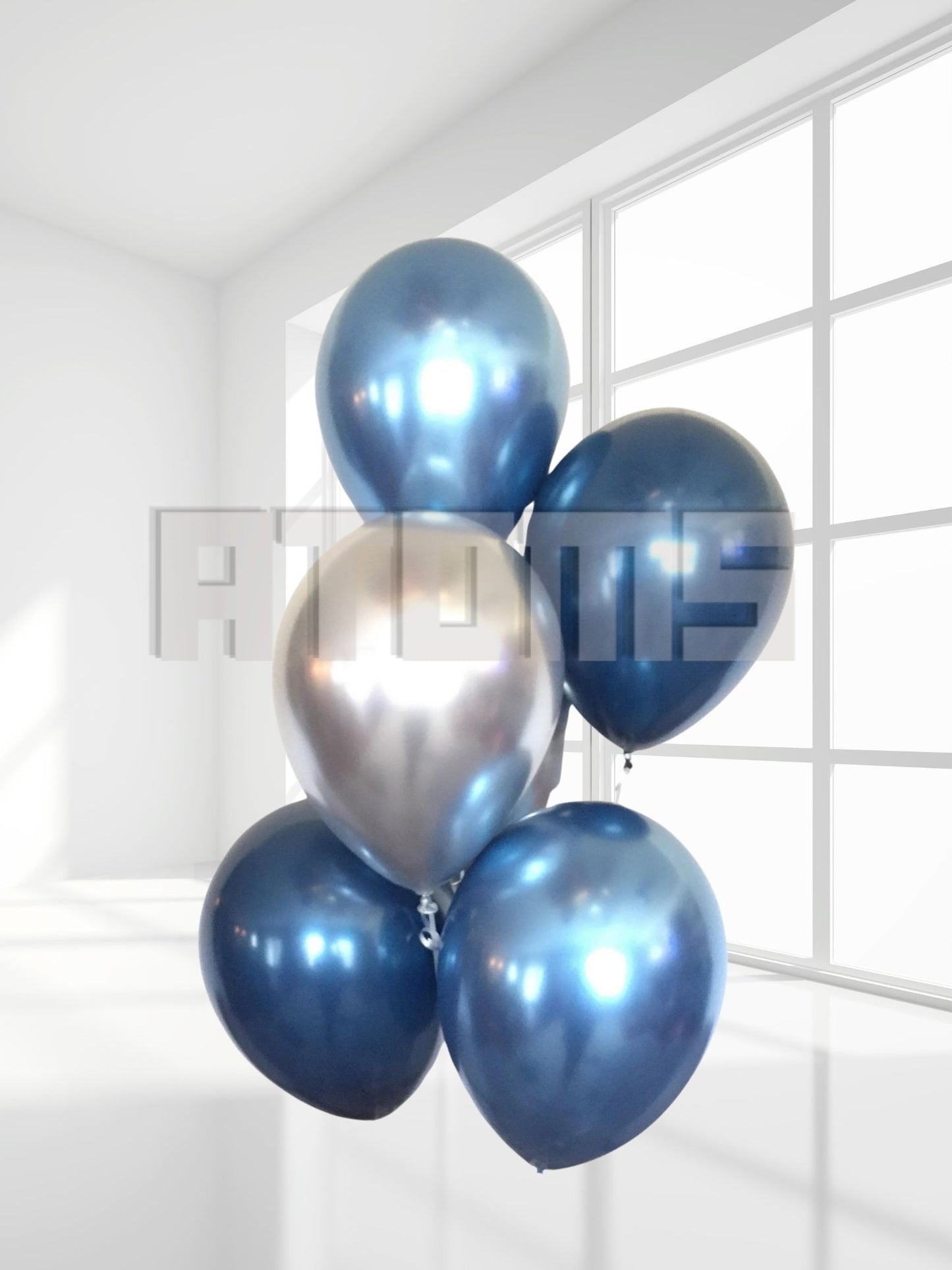 مجموعة بالونات الهيليوم الزرقاء