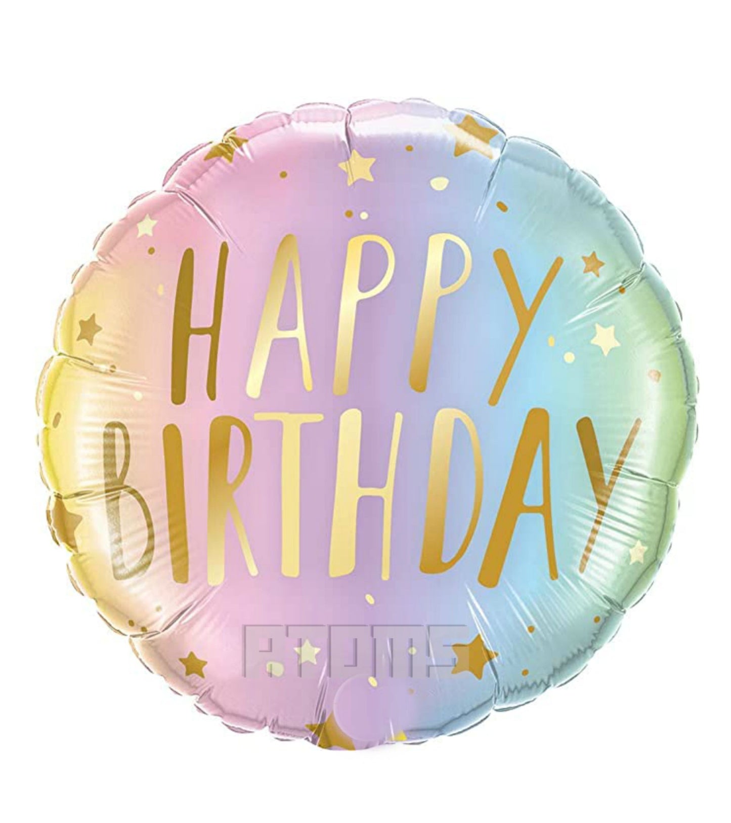 بالون عيد ميلاد سعيد بتصميم بألوان الباستيل