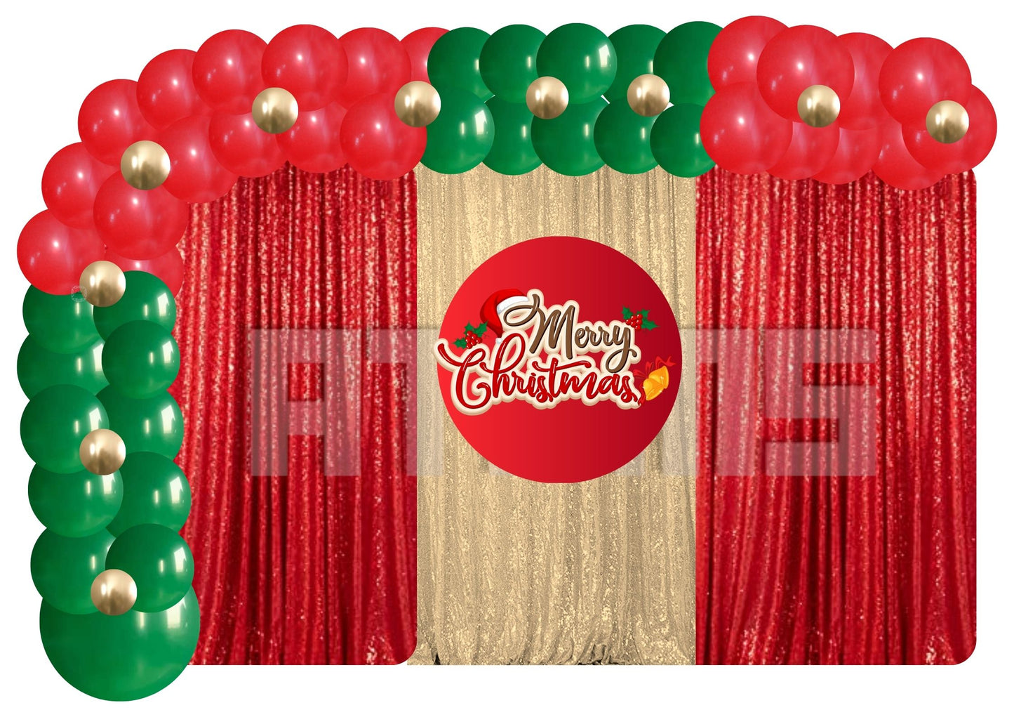 Christmas Curtain Setup