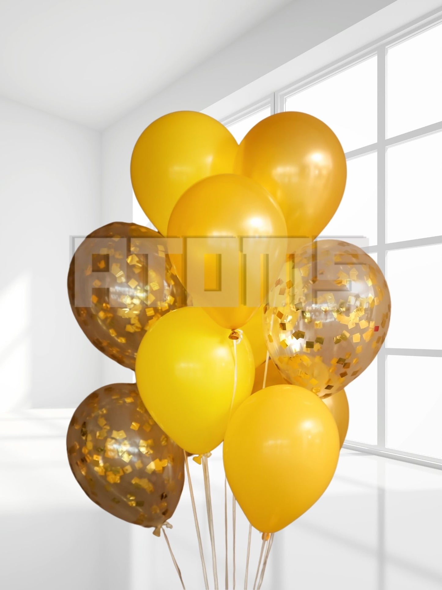 Yellow Helium Balloon Bunch