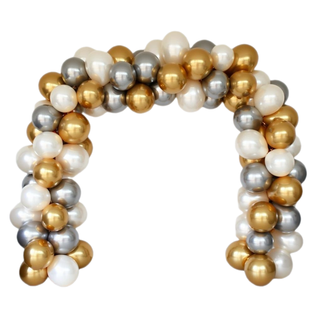 Metalic Gold & white Balloon Garland