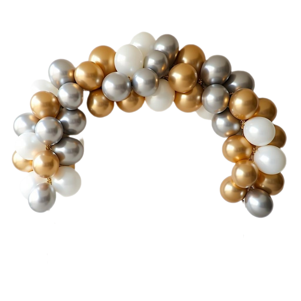 Metalic Gold & white Balloon Garland