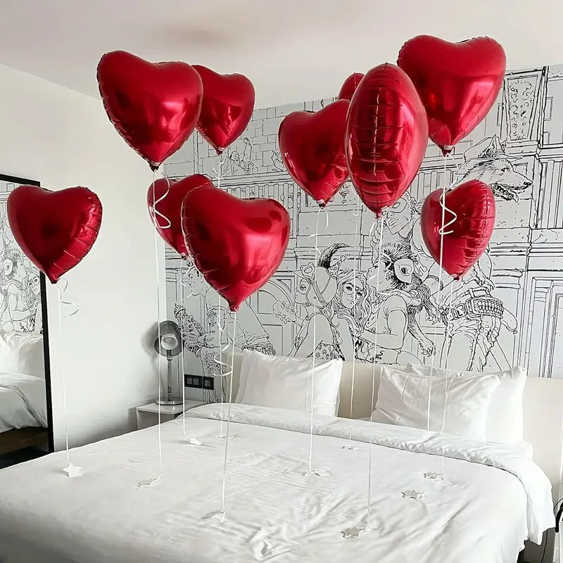 Valentines Helium Red Heart Balloons