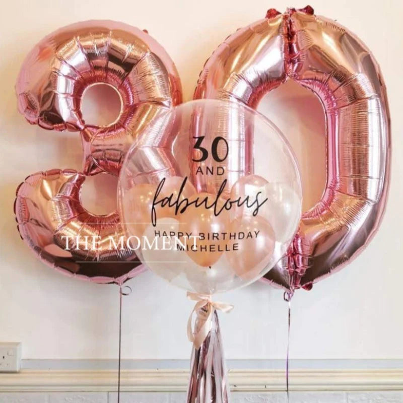 مجموعة بالونات من الذهب الوردي