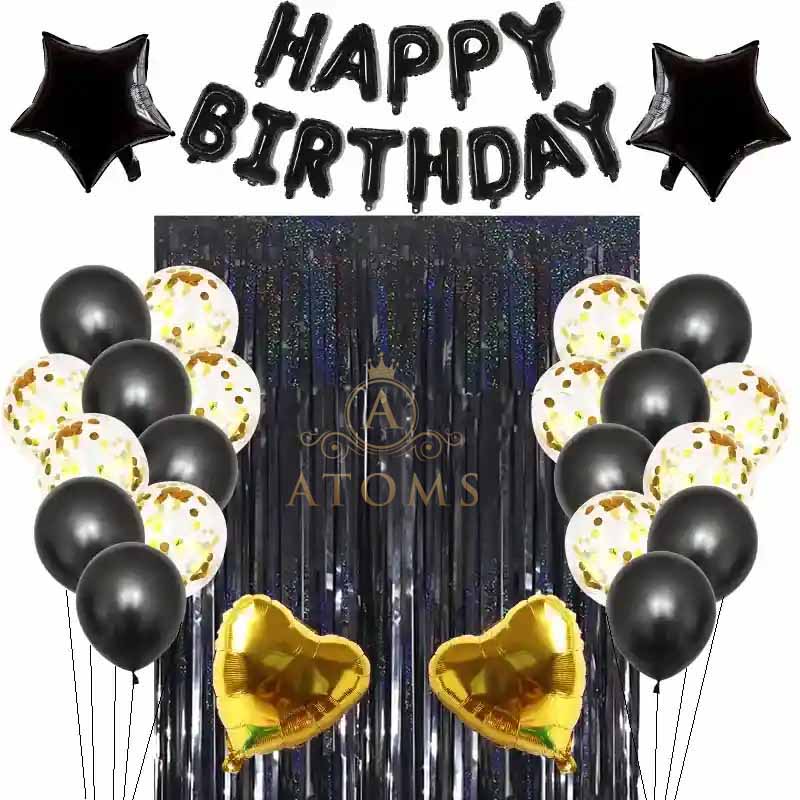 Black & Gold Birthday Set
