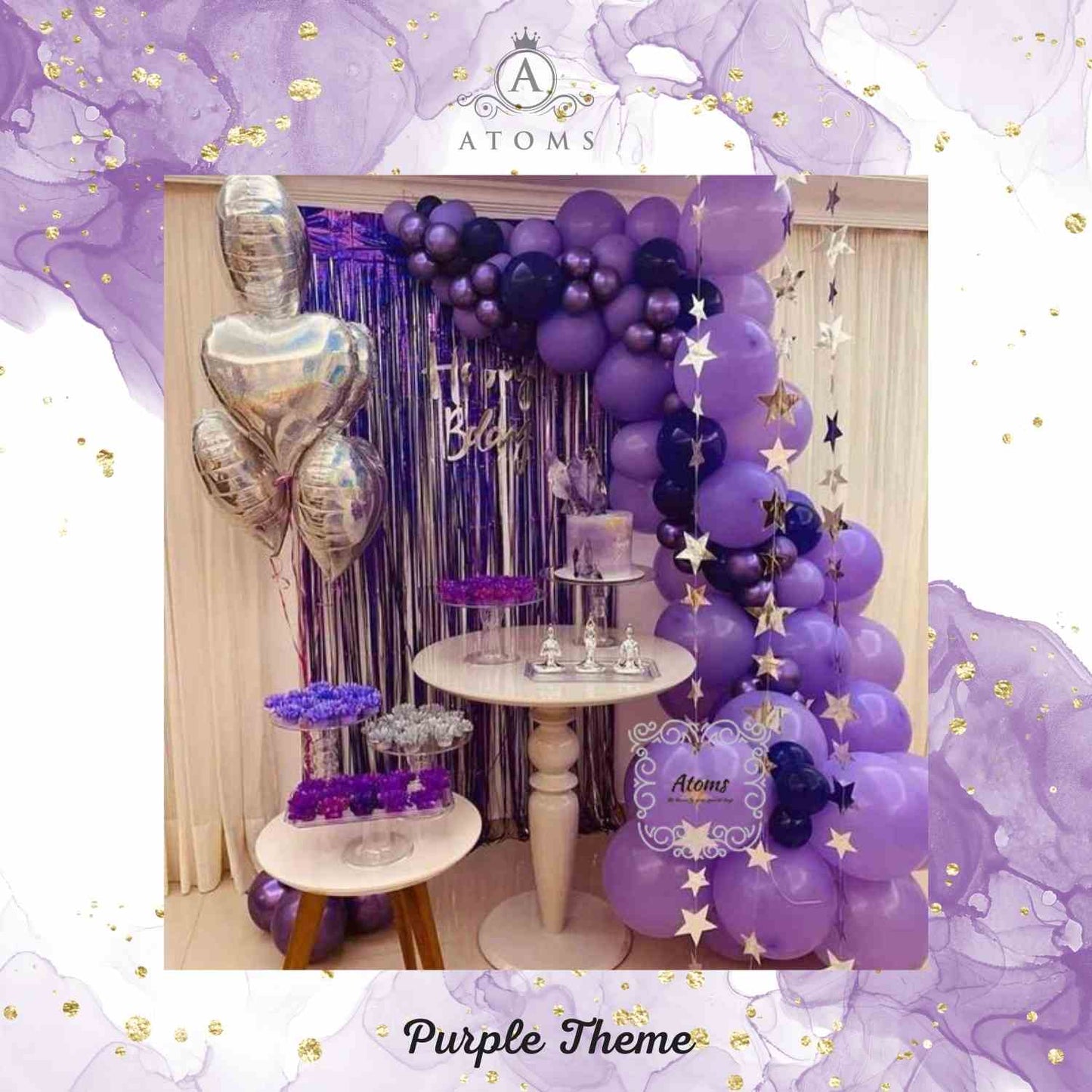 إعداد البالون المصنوع من رقائق الألومنيوم الأرجوانية