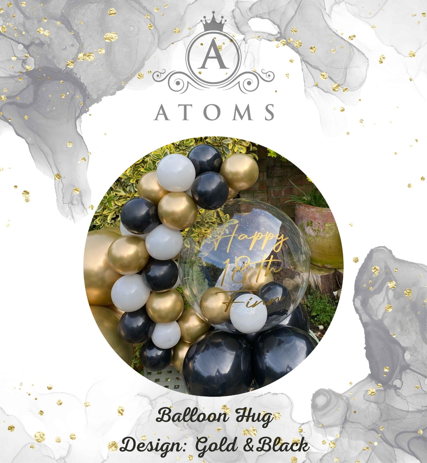 Gold & Black Balloon Hug