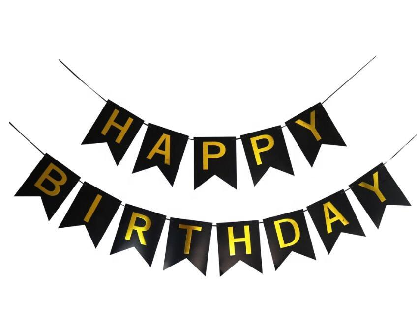 Black Birthday Banner