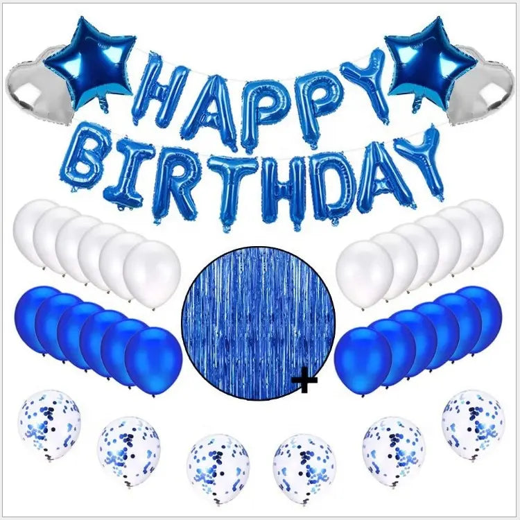 Blue Happy Birthday Set