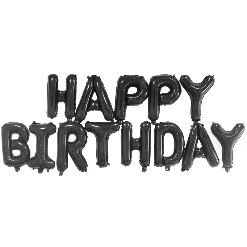 Black Happy Birthday Foil Balloon
