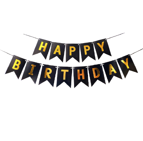 Black Birthday Banner