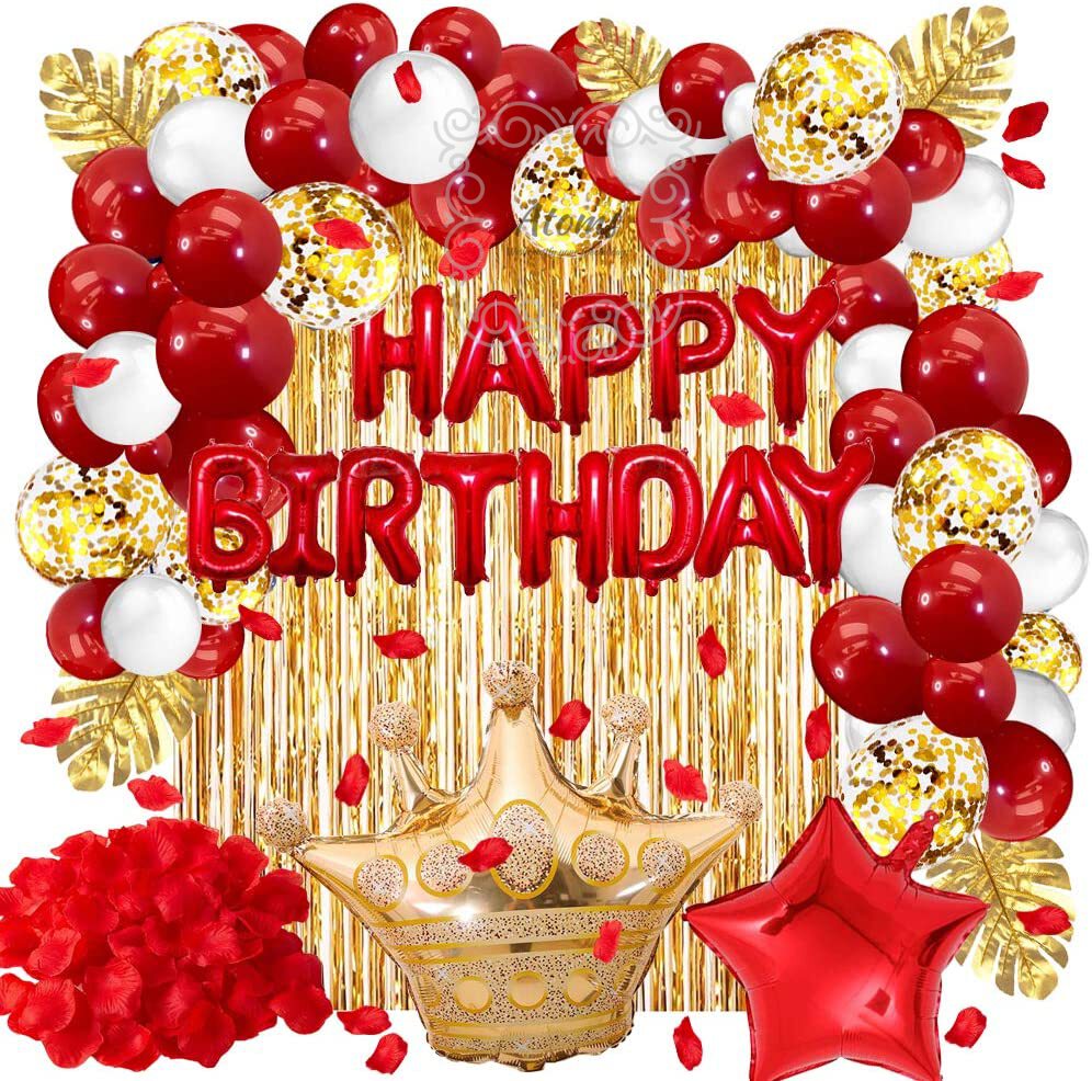 مجموعة عيد ميلاد باللونين الأحمر والذهبي