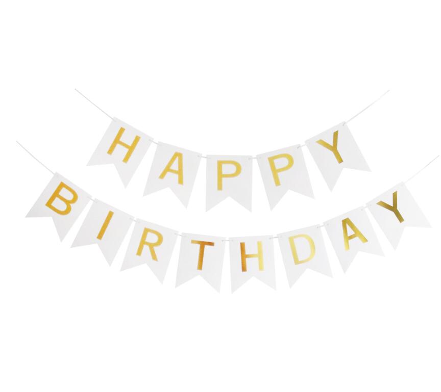 White Birthday Banner
