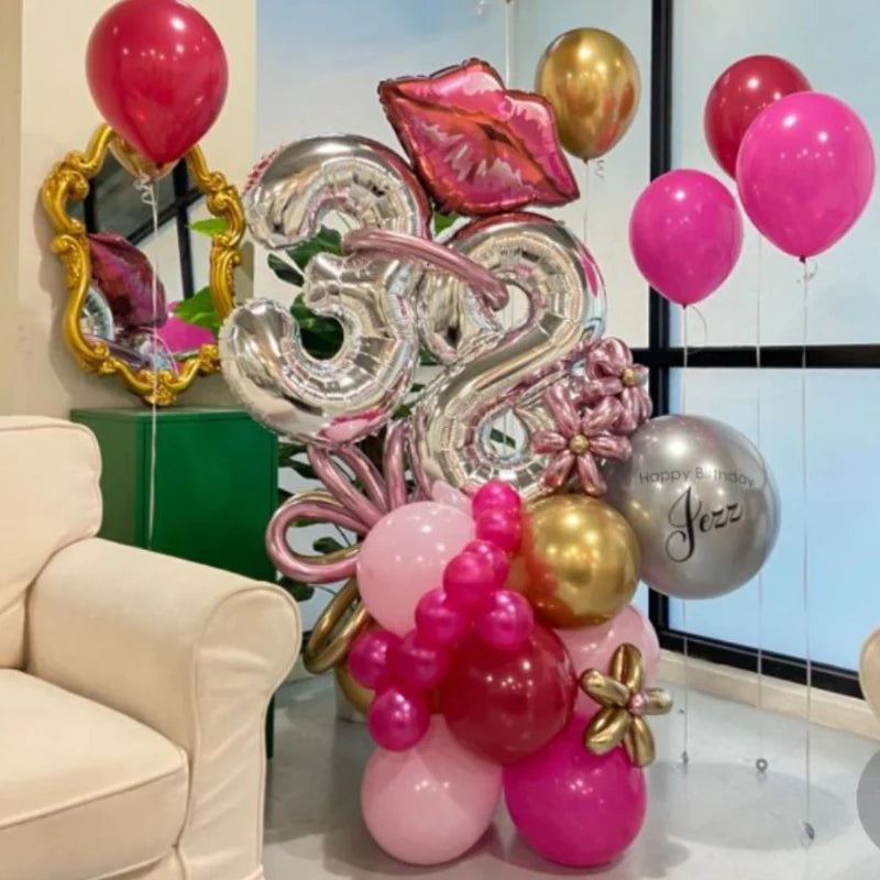 باقة البالونات الوردية