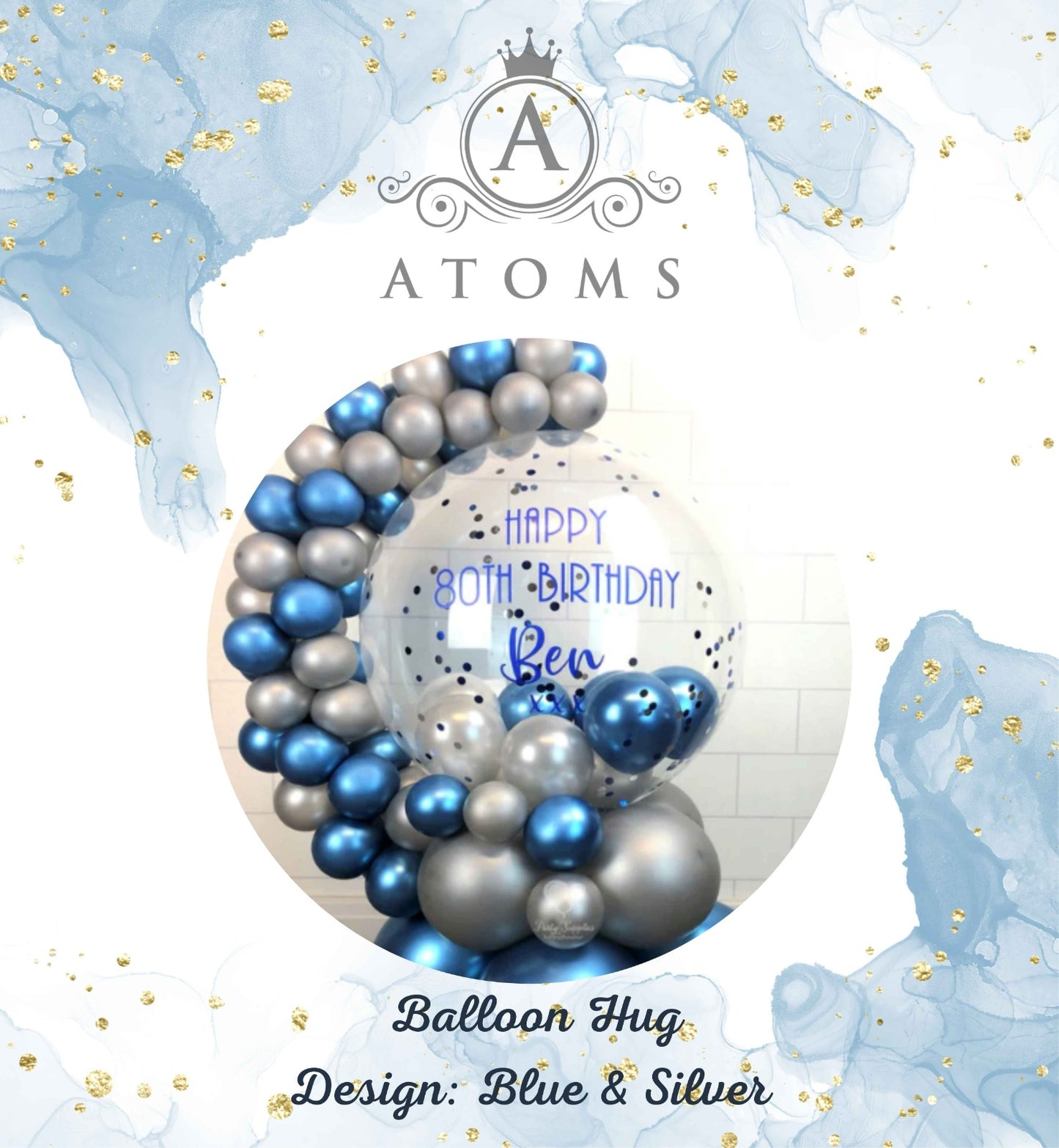 Blue & Silver Balloon Hug