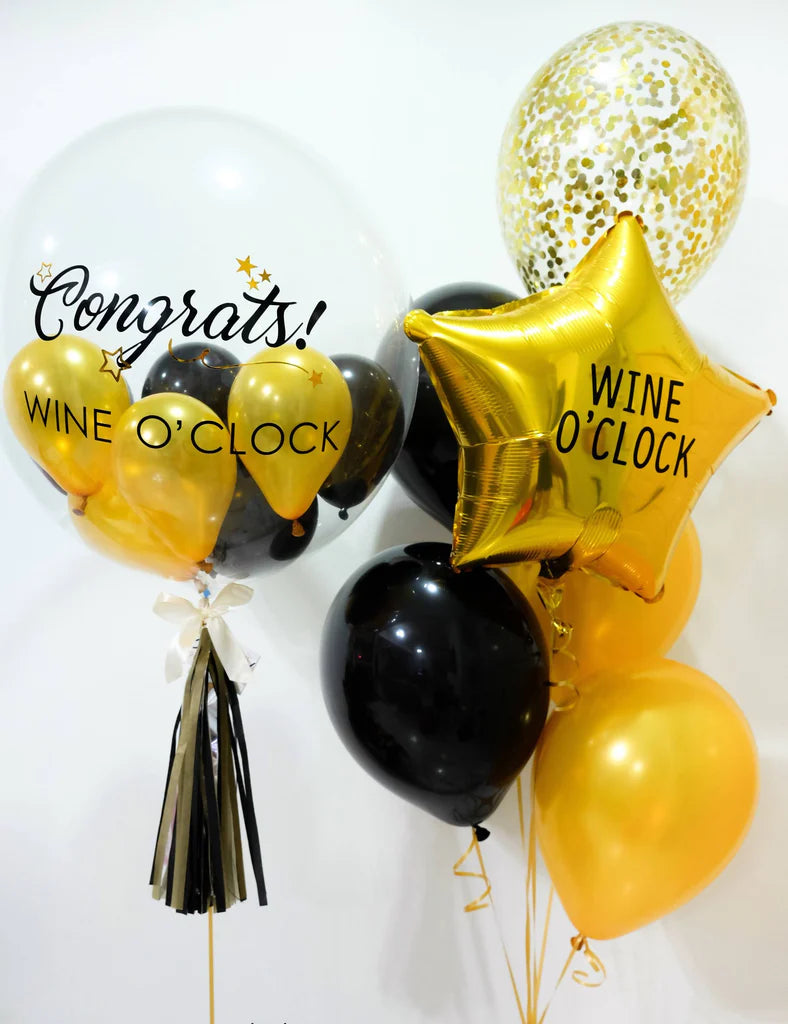 مجموعة البالونات الذهبية والسوداء