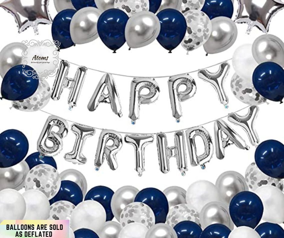 Silver & Blue Birthday Set