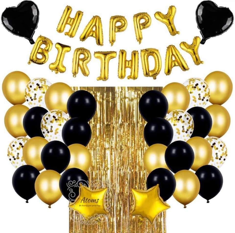 Black & Gold Birthday Set