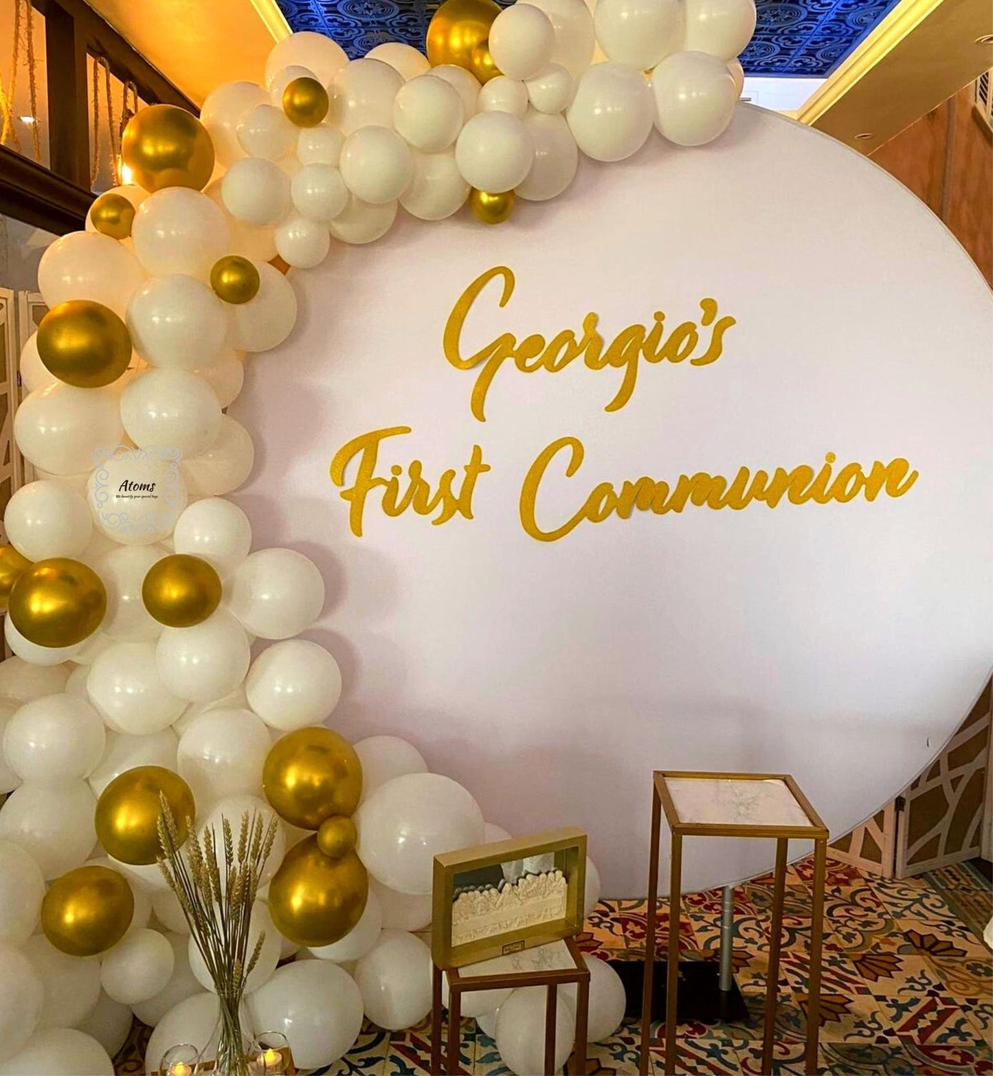 White Themed Holy Communion Platinum Setup