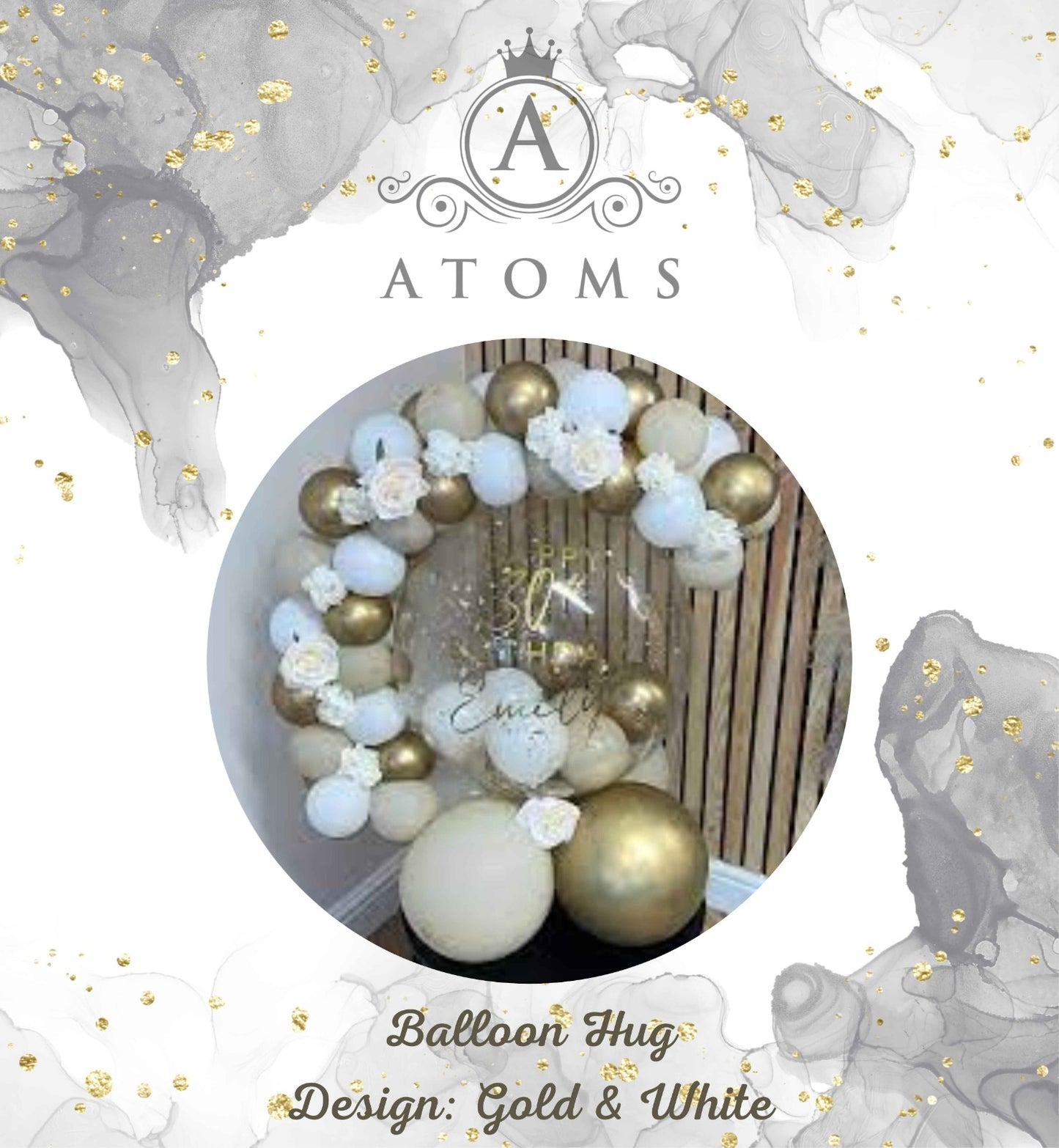 Gold and White Balloon Hug