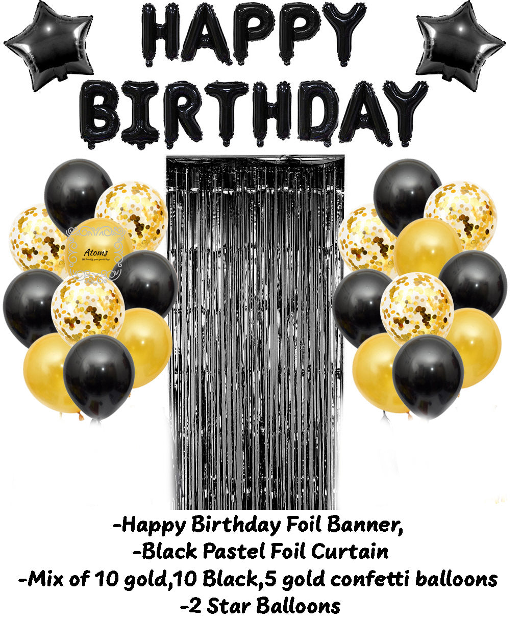 Black & Gold Birthday Set Style 1