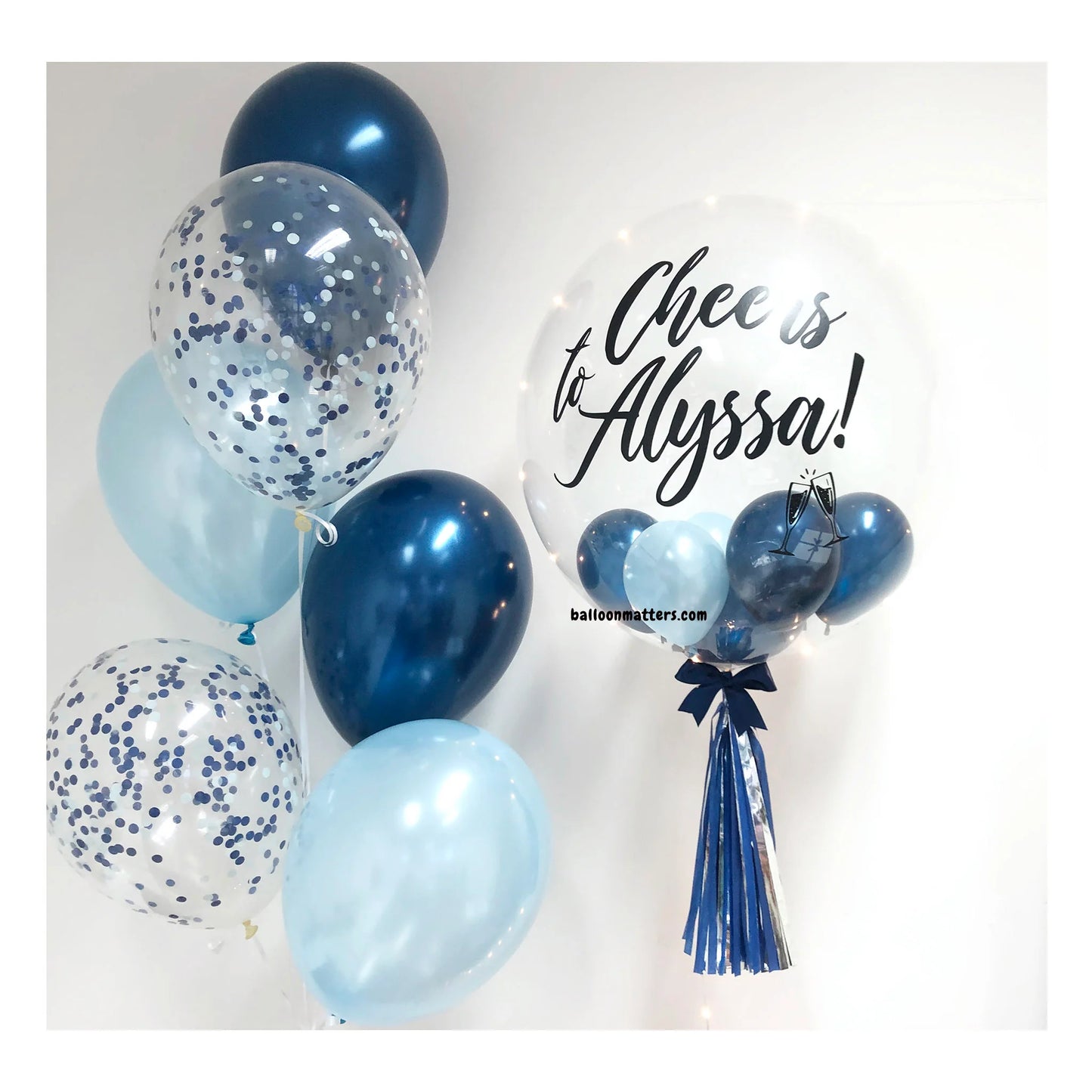 Blue Balloon Helium Bunches