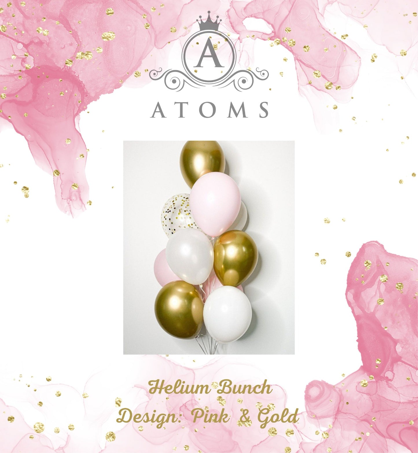 Pink & Gold Helium Bunch Setup