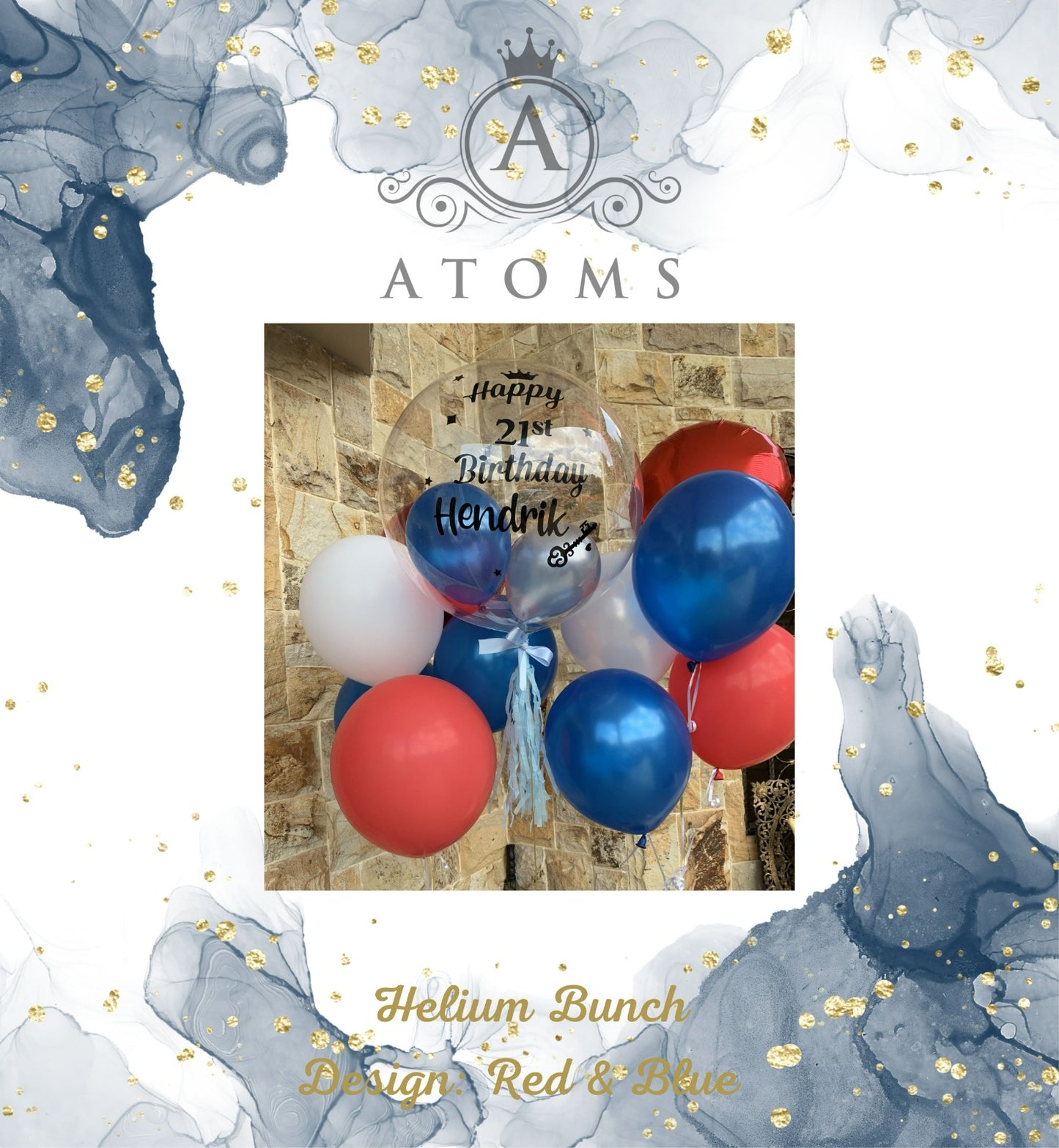 Red & Blue Helium Bunch Setup