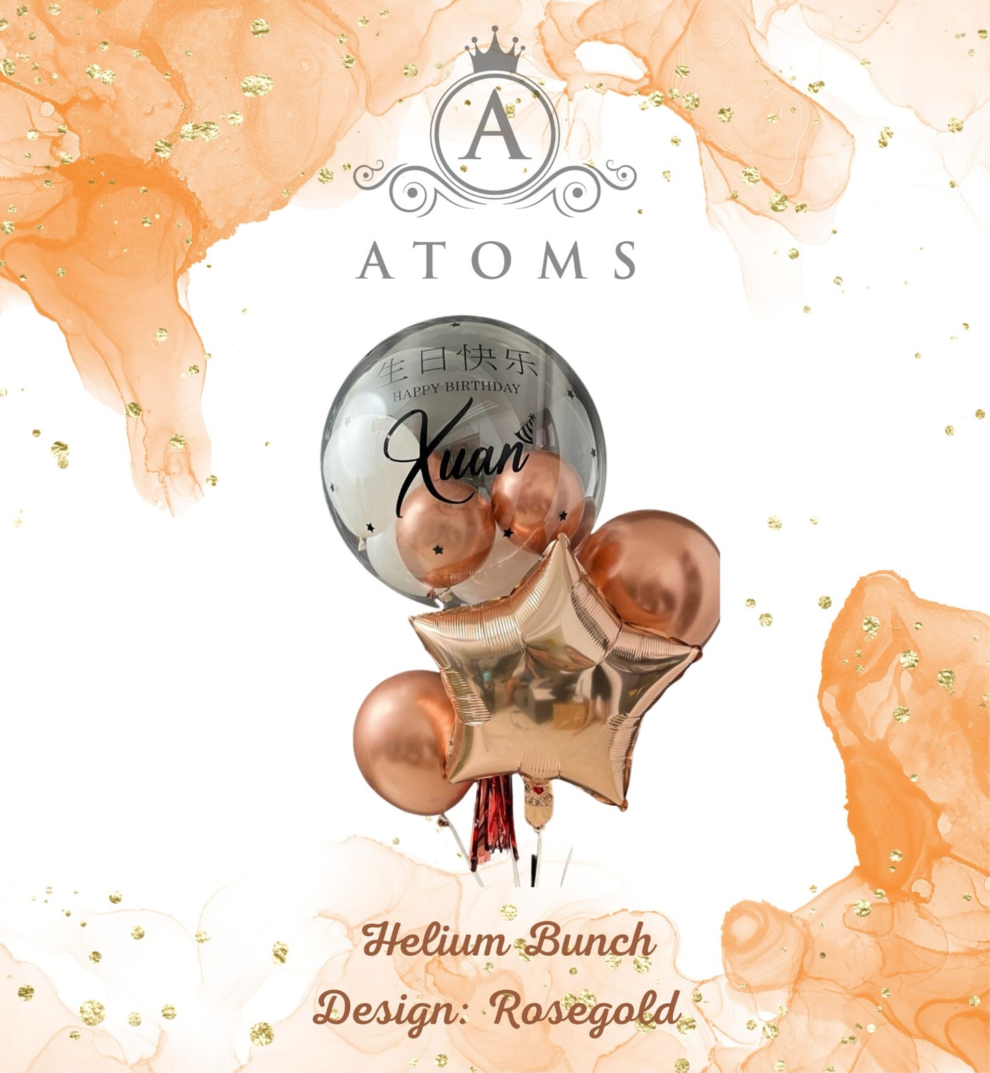 Rosegold Helium Bunch Setup