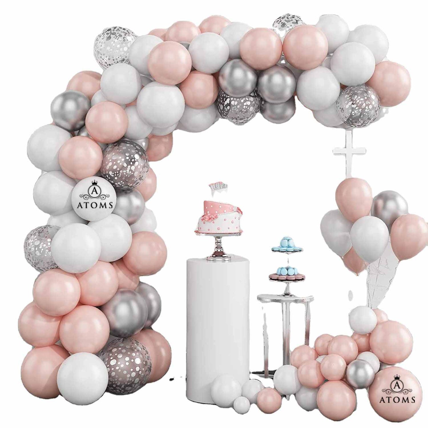 Silver Balloon Arch Set