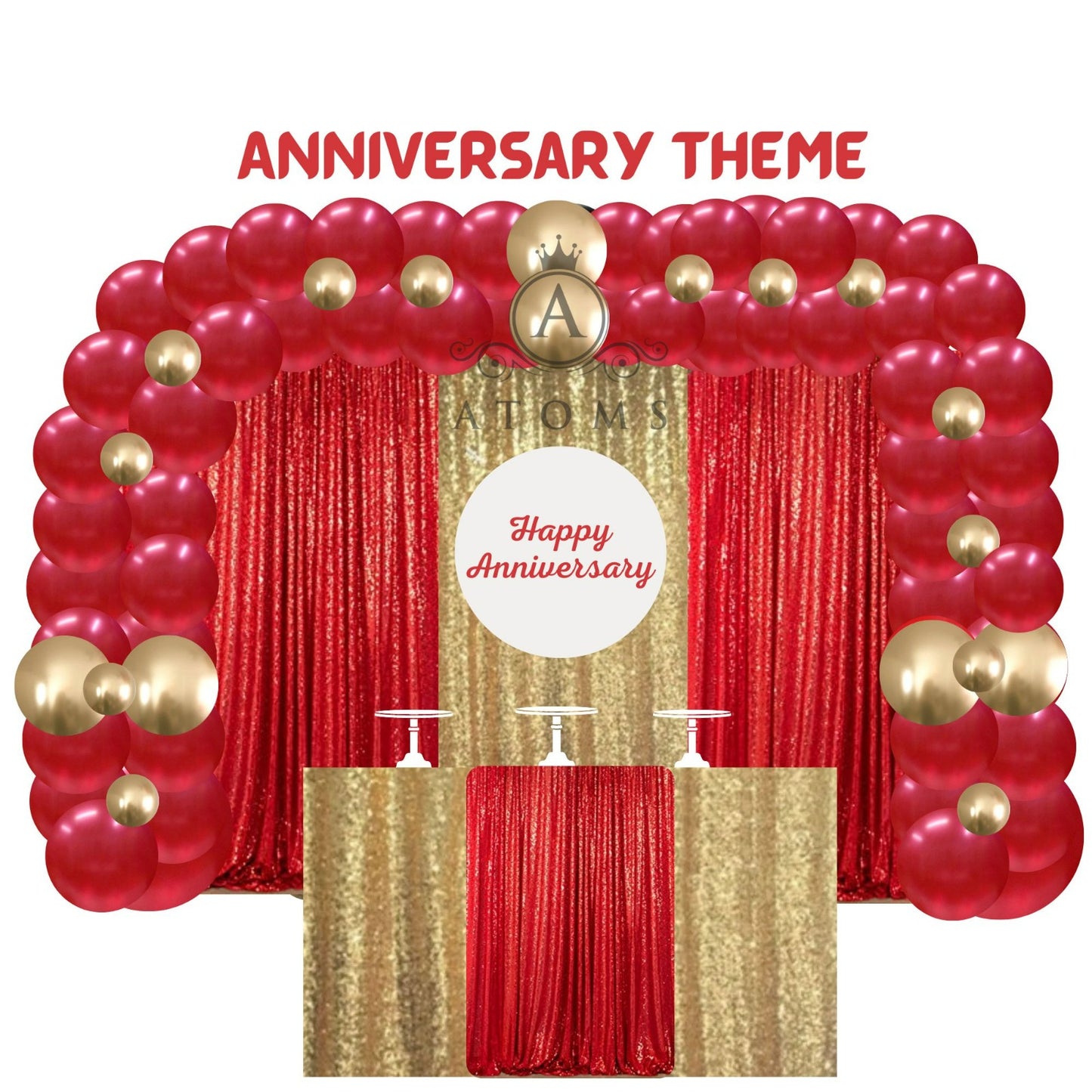 Gold and Red Anniversary Gold Setup