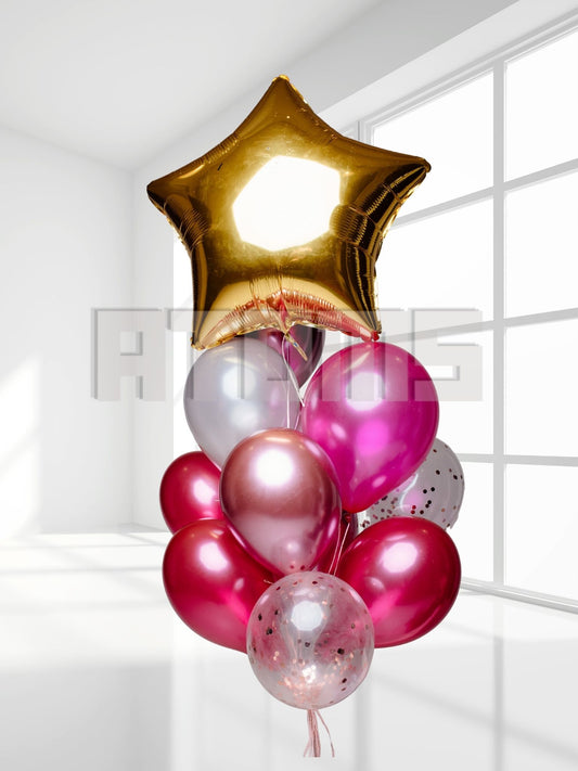 Pink Helium Balloon Bunch