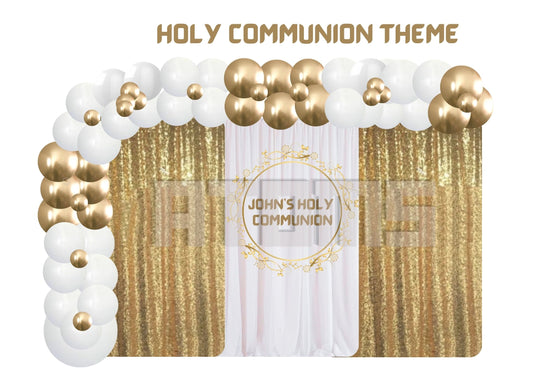 Holy Communion Curtain Gold Setup