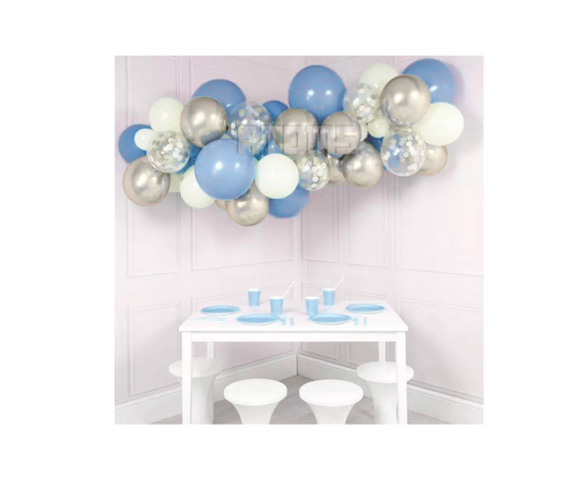 Pastel Blue & Silver Balloon Garland