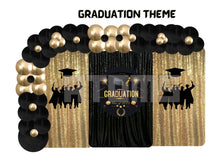 Load image into Gallery viewer, Pink Theme Graduation Curtains Setup
