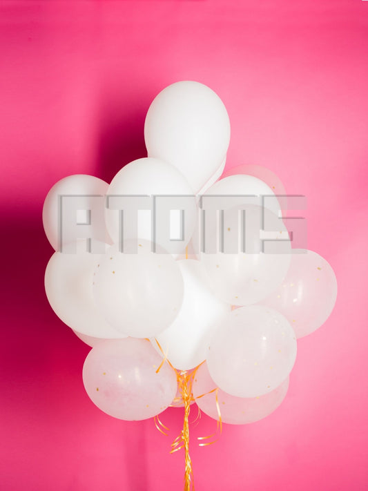 White Helium Balloon Bunch