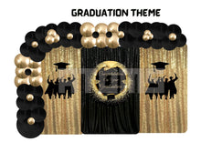 Load image into Gallery viewer, Pink Theme Graduation Curtains Setup
