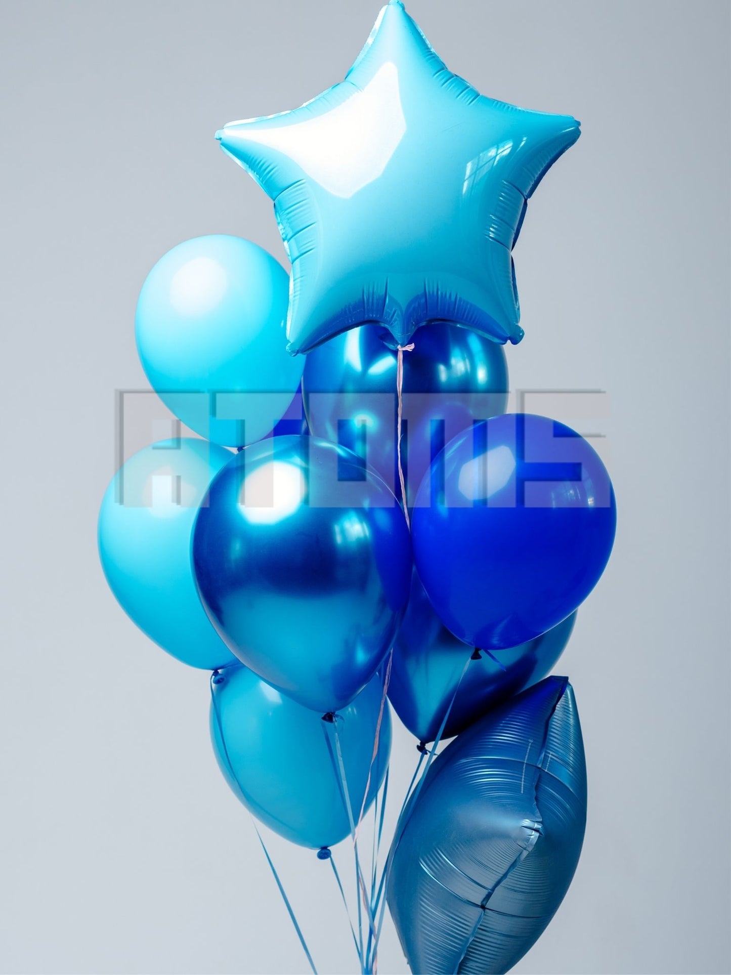 Blue Helium Balloon Bunch